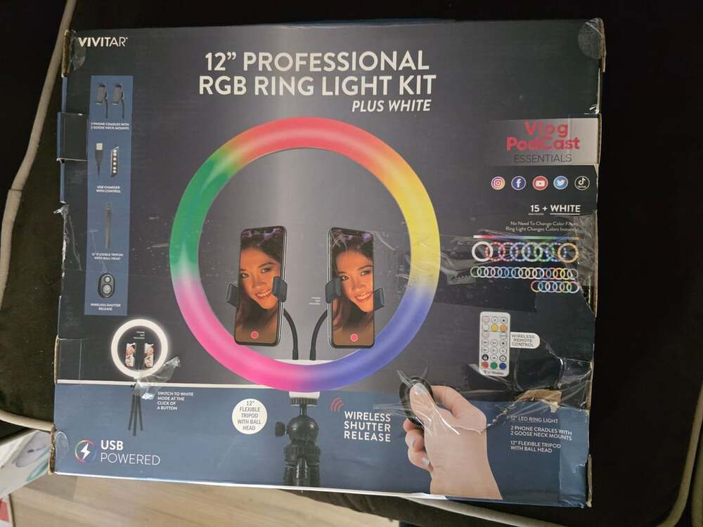 Vivitar 12 Inch Professional RGB Ring Light Kit